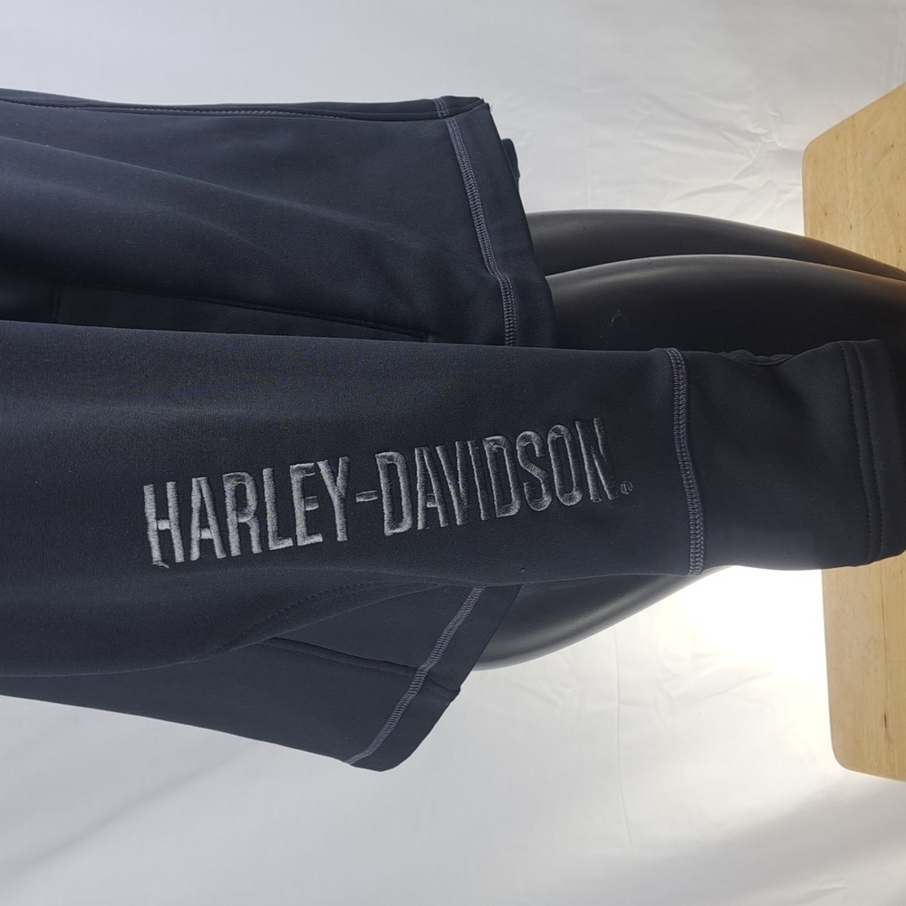 Harley Davidson embroidered men's large black full zip fittef hooded jacket - Picture 4 of 8